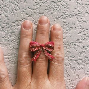 Betray Johnson Pink Bow Ring.
